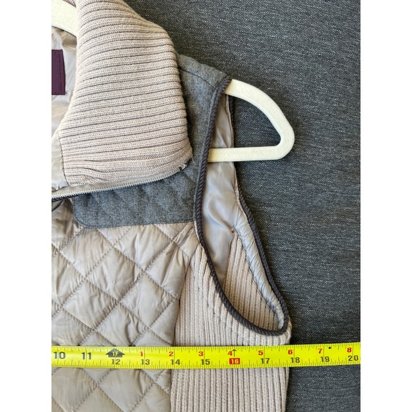 Johnston & Murphy Quilted Knit Zip Vest Women's Size S Beige Gray Puffer - Picture 5 of 8